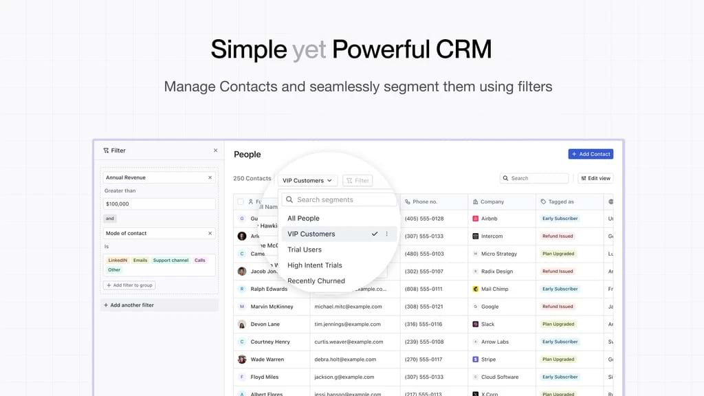 CRM manage contacts all from one platform